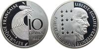 Frankreich 10 Francs Ag Schuman, feiner Kratzer -
