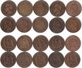 Frankreich Lot 10 Münzen zu 5 Centimes Kupfer Napoleon III. -