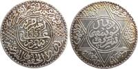 10 Dirhams 1912 Marokko Ag AH1331, Gad.58, Mulai Youssef, selten, Patina fast stgl