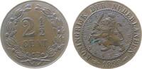 Niederlande 2 1/2 Cents Br Wilhelmina I, Schulman 949, kleiner Grünspanfleck -