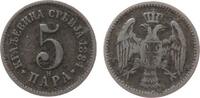 Jugoslawien Serbien 5 Para KN Milan I. (1882-1889) -