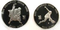 Korea Süd 3000 Won Ni/KN Olympiade Tennis+Teak won do im Set -