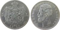 Rumänien 5 Lei 1884 Ag Carol I, Bukarest, I REGE AL.. VF-