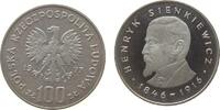 Polen 100 Zlotych Ag Sienkiewicz, Parch. 277, feiner Kratzer, Patina -