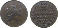 Österreich Niederlande 2 Liards Ku Josef II (1765-1790), Brüssel, Jaeckel 63, Brabanter Aufstand, kleiner Einhieb rechts neben BELGII, etwas gewellt -