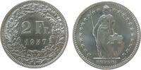 Schweiz 2 Franken 1957 Ag HMZ 1202, feines Kratzerchen stgl/EA