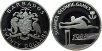 Barbados 20 Dollar 1988 Ag Olympiade Hürdenlauf pp
