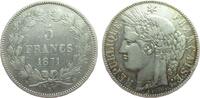 Frankreich 5 Francs Ag Ceres, K (Bordeaux), kleiner Randfehler -