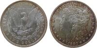 USA 1 Dollar 1880 Ag Morgan, Patina fast stgl