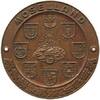 einseitige Hohlplakette o.J. Automobile Bronze Moselland, Burg Cochem umringt mit Städtewappen, 81,3 MM, kleiner Randstoß vz