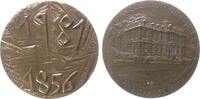 Luxemburg Medaille Bronze Banque Internationale - auf den 150. Jahrestag, Jean 1964-2000, Bankgebäude / Jahreszahlen vor abstrakter Strucktur, v. C -