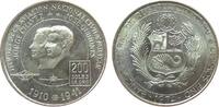 200 Sol 1974 Peru Ag Pioniere der peruanischen Luftfahrt, etwas fleckig unz