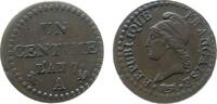 Frankreich 1 Centime Br Dupré, A (Paris), etwas dezentriert -