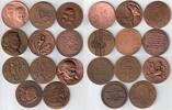 1953-81 Bronze Neujahr - 1953/54, 1961/62, 1967, 1968/9, 1969/70, 1972/73, 1973/74, 1974, 1974/75, 1981/82, 1986, 11 Medaillen, B.H. May UNC-