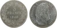 Frankreich 5 Francs 1844 Ag Louis Philippe I, BB (Strasbourg), berieben VF-