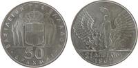 Griechenland 50 Drachmai Ag 67er Revolution -