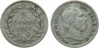 Niederlande 5 Cents Ag Wilhelm III, Punkt nach Datum, Schulman 670 -