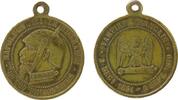 tragbare Medaille 1870 Messing Napoleon III (1852-1870) - satirische Medaille, Spottmedaille, Napoleon mit Pickelhaube und Halseisen (Sedan) ohne...
