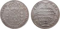 960 Reis 1810 Brasilien Ag Joao VI als Prinzregent, Rio, Patagon, Überprägungsspuren, wenige feine Kratzerchen, ca. 26,6 Gramm, ss-vz