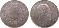 5 Lire 1869 Italien Ag Emanuel II, M (Mailand), minimal Belag, minimal berieben vz