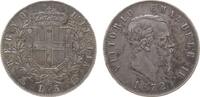 5 Lire 1872 Italien Ag Emanuel II, M (Mailand), Gigante 44, Randstoß ss