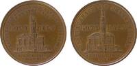 Städte Medaille Bronze Frankenstein und Zadel - auf den Wiederaufbau nach den Stadtbränden, Schlesien, das zerstörte Rathaus / aas Rathaus nach -