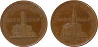 Städte Medaille Bronze Frankenstein und Zadel - auf den Wiederaufbau nach den Stadtbränden, Schlesien, das zerstörte Rathaus / aas Rathaus nach -