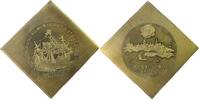 Klippe 1987 DDR Messing Stralsund - 25 Jahre FG Numismatik, Fleute um 1500 / Stralsund um 1630, ca. 50 x 51 MM, etwas fleckig vz-stgl