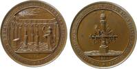 Medaille 1860 Bronze Rostock - auf das 100-jährige Bestehen der Loge zu den 3 Sternen, Säulenhalle / Säule mit Freimaureremblemen, unsigniert, fa...