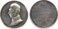 Medaille 1849 Silber Johann Erzherzog von Österreich - Widmung der Stadt Frankfurt auf seine Wahl zum Reichsverweser, Brustbild nach links / M AU