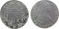 Peru 8 Reales Ag Charles III, I.J., ca. 26,6 Gramm, etwas Belag, feine Kratzer, etwas korrodiert, Brandspuren und Kratzer Wertseite -