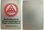 Freimaurer Plakette 1979 Bronze Kaiserslautern - Das Großkapitel der Maurer vom königlichen Bogen in Deutschland, einseitig, ca. 25 x 82,5 MM, Si...