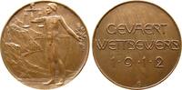 vor 1914 Medaille 1912 Bronze Gevaert - auf den internationalen Photowettbewerb, nackter Mann mit Waage und Lorbeerzweig / Mehrzeiler, v. Stoevin...