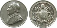 Medaille o.J. Vatikan Zinn Pius IX (1846-1878), Brustbild nach links / Wappen, v. F. Langmann, ca. 60,3 MM, minimal fleckig vz-stgl