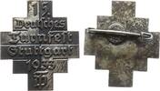 Sport Abzeichen 1933 Bronze versilbert Stuttgart - auf das 15. Deutsches Turnfest, v. Maier & Feyhl, ca. 32 x 36,5 MM, intakte Nadel vz