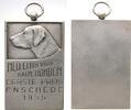 Niederlande tragbare Plakette 1955 Bronze versilbert Eschede - Dalmatiner Hundeclub, Hundekopf - erster Preis / leer, ca. 40 x 60 MM vz
