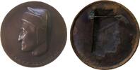 Italien Medaille Bronze Dante Alighieri (1265-1321), italienischer Dichter, Büste nach links, einseitig mit Aufhängevorrichtung, unsigniert v. Be -