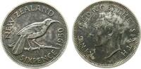 Neuseeland 6 Pence 1950 KN Georg VI, fleckig ss- 12,00 EUR  Excl. 50,00 EUR Verzending