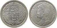 Niederlande 25 Cent 1919 Ag Wilhelmina I, Schulman 869 fast vz 22,50 EUR  Excl. 50,00 EUR Verzending
