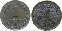 Niederlande 1 Cent 1882 Br Wilhelm III, minimal Gr&uuml;nspan vz 13,50 EUR  Excl. 50,00 EUR Verzending