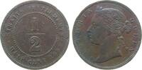 Straits Settlements 1/2 Cent 1883 Br Victoria (1837-1901), selten fast ss 90,00 EUR  Excl. 50,00 EUR Verzending