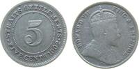 Straits Settlements 5 Cents 1902 Ag Edward VII fast ss 22,50 EUR  Excl. 50,00 EUR Verzending