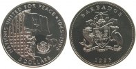 Barbados 5 Dollar KN 50 Jahre Vereinte Nationen, Schön 57 -