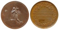 Reformation / Religion Medaille Bronze Glaube, heilige Maria mit Kreuz auf Sockel / Mehrzeiler: auf zu der Sterne leuchtender Ferne blicke vom Staube mutig der -
