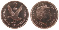 Falkland Inseln 2 Pence 2004 Ku-St Gans, kleine Flecken unc