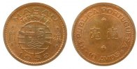 Macau 10 Avos Br minimal fleckig -