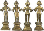 Indian Indian Indian Bronze Bengal Krishna and Radha Matched Pair -