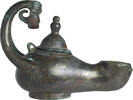 Roman Roman Bronze Oil Lamp with Theater Mask -