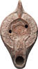 Roman North African Roman North African Terracotta Oil Lamp with Treehouse Scene -