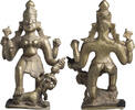 Indian Indian Bronze Durga Slaying the Buffalo Demon -